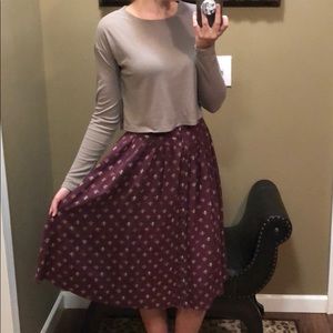 Patterned Midi Skirt
